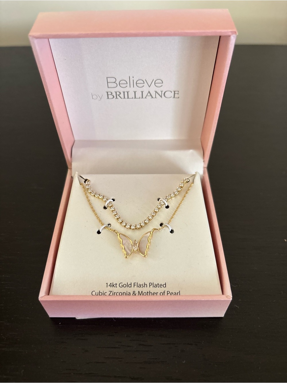 Gold Butterfly Layered Necklace set